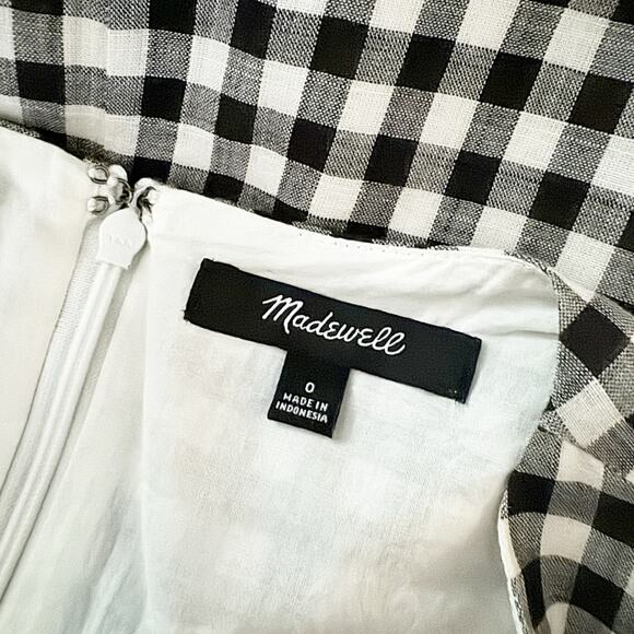 MADEWELL Gingham Flutter Sleeve Mini Dress 0 - Picture 7 of 8